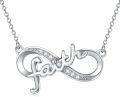 wholesale 925 Sterling Silver Faith Infinity Heart Pendant Necklace for Women-0-0