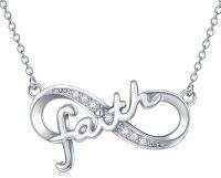 wholesale 925 Sterling Silver Faith Infinity Heart Pendant Necklace for Women-Faith Infinity