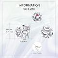 wholesale 925 Sterling Silver Nine Tailed Fox Pendant Necklace White Gold Plated Red Enamel-0-4