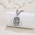 wholesale 925 Sterling Silver Saint Michael Protect Us Oval Medallion Travel Protection Pendant Necklace 45cm Chain with Cleaning Brush and Funnel Set-0-7