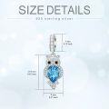 wholesale 925 Sterling Silver Blue Austrian Crystal Owl Pendant Charm Necklace -0-4