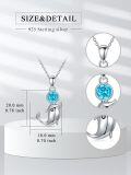 wholesale 925 Sterling Silver Blue Crystal Dolphin Pendant Necklace-0-4