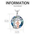 wholesale 925 Sterling Silver Blue Crystal Tree of Life Pendant with Violin Charm Necklace Sports Music s for Women-0-5