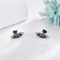 wholesale 925 Sterling Silver Bat Stud Earrings Black Color 925 Jewelry for Women-0-2