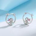 wholesale 925 Sterling Silver with Gold Plated Bunny and Daisy Stud Earrings, Hypoallergenic Rabbit Jewelry Gift for Women-0-4
