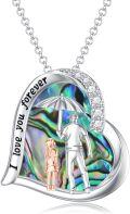 wholesale Sterling Silver Heart Pendant Necklace for Father Daughter-0-6