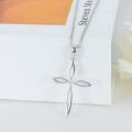 wholesale 925 Sterling Silver Leaf Design Pendant with Cubic Zirconia and Chain for Women-0-1