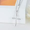 wholesale 925 Sterling Silver Leaf Design Pendant with Cubic Zirconia and Chain for Women-0-1