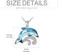 wholesale 925 Sterling Silver Dolphin Crystal Pendant Necklace s for Women Mom on the Birthday Beach Mothers Day Graduation-0-4