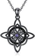 wholesale Black  Purple Stone Pentagram Pendant Witch's Knot Necklace Gothic s for Women-0-0
