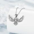 wholesale 925 Sterling Silver Owl Pendant Necklace with Gemstone for Women s-0-3