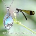wholesale 925 Sterling Silver Dragonfly Moonstone Pendant Necklace for Women Gifts-0-4