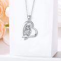 wholesale 925 Sterling Silver Heart-Shaped Owl Pendant with Cubic Zirconia Stones for Women-0-3