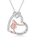 wholesale 925 Sterling Silver Yoga Heart Pendant Necklace with Gymnastics Charm and Cubic Zirconia Stones for Women-0-0