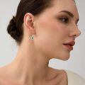 wholesale 925 Sterling Silver Green Pearl Earrings Wholesale With Leaf Design-0-4