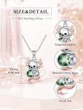 wholesale 925 Sterling Silver Green Moss Agate Axolotl Pendant Necklace-0-4