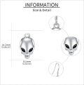 wholesale 925 Sterling Silver Alien Skull Head Drop Earrings Gothic Punk Style Jewelry for Women Girls Gifts 4cm Long-0-3
