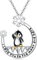 wholesale  925 Sterling Silver Cute Penguin Pendant Necklace with I Love You to The Moon and Back Engraving - Hypoallergenic Nickel-Free Gift for Women-0-0