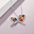 wholesale 925 Sterling Silver Heart Shaped Photo Frame Pendant Necklaces for Women's Gift Jewelry Accessories-0-1