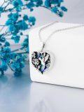 wholesale TOUPOP Mothers Day Gifts For Mom Sterling Silver Heart Locket Necklace Hummingbird Locket Pendant That Holds Pictures Photo Abalone Shell Hummingbird Jewelry For Women Friends Family -0-2