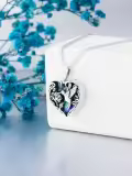 TOUPOP Sterling Silver Abalone Shell Hummingbird Photo Locket Necklace-0-2