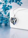 TOUPOP Sterling Silver Abalone Shell Hummingbird Photo Locket Necklace-0-2