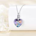 wholesale 925 Sterling Silver Heart Crystal Rose Urn Pendant Keepsake Jewelry with Funnel and Fill Kit-0-4