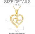 wholesale 14K Gold Double Heart CZ Pendant Necklace for Women-0-5