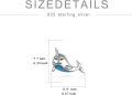 wholesale 925 Sterling Silver Blue Opal Whale Stud Earrings for Women Girls Gifts Jewelry Accessories 3D Cartoon Style Minimalist Design Hypoallergenic Safe Nickel Free-0-5