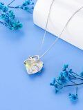 wholesale 925 Sterling Silver Heart Pendant Necklace Wholesale With Red Crystal-0-2