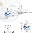 wholesale 925 Sterling Silver Blue Enamel Celtic Dragonfly Moonstone Pendant Necklace-0-3