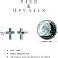 wholesale 925 Sterling Silver Celtic Trinity Knot Cross Stud Earrings with Turquoise and Malachite Inlay for Women-0-4