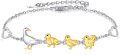 wholesale 925 Sterling Silver Gold Plated Duck Family Charm Bracelet for Women Gifts-0-0