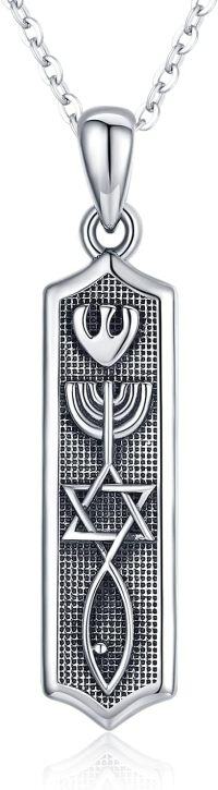 wholesale 925 Sterling Silver Jewish Messianic Seal Protection Pendant Necklace for Hanukkah Gift-Messianic Seal