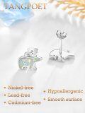 wholesale 925 Sterling Silver Polar Bear Shape Opal Studs for Sensitive Ears-0-2