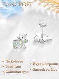 wholesale 925 Sterling Silver Opal Bear Stud Earrings-0-2