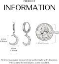 wholesale 925 Sterling Silver Crescent Moon CZ Drop Hoop Earrings for Women Girls  4cm Long-0-3