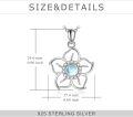 wholesale 925 Sterling Silver Blue Moonstone Flower Pendant Necklace for Women and Teen Girls-0-5