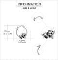 wholesale 925 Sterling Silver Cute Panda Bear Hoop Earrings Gift for Women and Girls-0-3