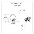 wholesale 925 Sterling Silver Cute Panda Bear Hoop Earrings Gift for Women and Girls-0-3