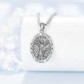 wholesale 925 Sterling Silver Saint Michael Guardian Angel Pendant Necklace - Religious Gifts for Women & Men-0-2