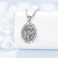 wholesale 925 Sterling Silver Saint Michael Pendant With Crystals And Chain-0-2