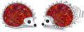 wholesale 925 Sterling Silver Red Opal Hedgehog Stud Earrings - Small and Adorable Animal Jewelry for Women-0-0