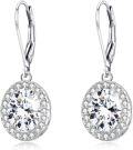 wholesale S925 Sterling Silver & Austrian Crystal Halo Earrings – Hypoallergenic, Sparkling Gift for Women-0-0