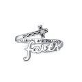 wholesale 925 Sterling Silver Faith Cross Ring With All Things Are Possible Engraving-0-0