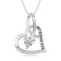 wholesale 925 Sterling Silver I Love You Heart Pendant with Moissanite and Cubic Zirconia Chain Necklaces for Women-0-0