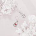 wholesale 925 Sterling Silver Teardrop Pink Flamingo Drop Earrings for Women-0-2