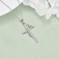 wholesale 925 Sterling Silver Cross Pendant With Floral Design-0-3