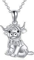 wholesale 925 Sterling Silver Highland Cow Pendant Necklace for Women - Animal Lover s-0-0