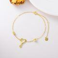 TOUPOP 14K Gold Stone Heart Anklet for Women-0-4